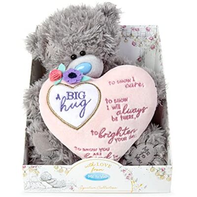 Me To You Bear 9" Big Hugs Padded Heart, Grey Me To You Bear 9" Big Hugs Padded Heart, Grey