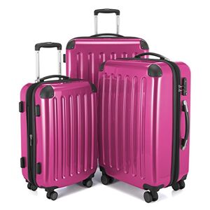 HAUPTSTADTKOFFER - Alex - Set of 3 Hard-side Luggages Trolley Suitces Expandable, TSA, (S, M & L), pink