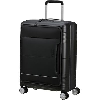 American Tourister Hello Cabin Spinner S, Expandable Hand Luggage, 55 cm, 39/45 L, Black (Onyx Black) American Tourister Hello Cabin Spinner S, Expandable Hand Luggage, 55 cm, 39/45 L, Black (Onyx Black)