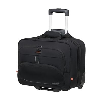 American Tourister AT Work NXT Laptop Bag with Wheels 15.6", Cabin Luggage Business Trolley, Hand Luggage with Laptop Compartment, Pilot Case, Aeroplane Cabin Bag, 33 L, Black American Tourister AT Work NXT Laptop Bag with Wheels 15.6", Cabin Luggage Business Trolley, Hand Luggage with Laptop Compartment, Pilot Case, Aeroplane Cabin Bag, 33 L, Black