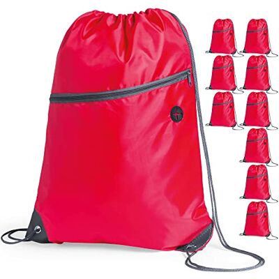 eBuyGB Unisex's Travel Sack Cinch Drawstring Zipper Bag, 10 eBuyGB Unisex's Travel Sack Cinch Drawstring Zipper Bag, 10