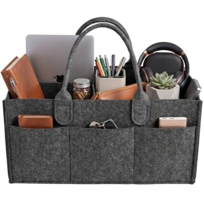 IDEA HOME AVR SORT.IT Felt Bag Foldable Organiser 15L With removable sections, side pockets and stitched handles for mobile filing, at home or in the car IDEA HOME AVR SORT.IT Felt Bag Foldable Organiser 15L With removable sections, side pockets and stitched handles for mobile filing, at home or in the car