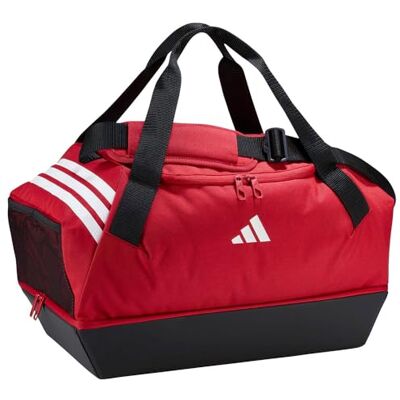 adidas Unisex Tiro Duffle Bag Small with Bottom Compartment Duffel Bag, Team Power red 2/White, One Size adidas Unisex Tiro Duffle Bag Small with Bottom Compartment Duffel Bag, Team Power red 2/White, One Size