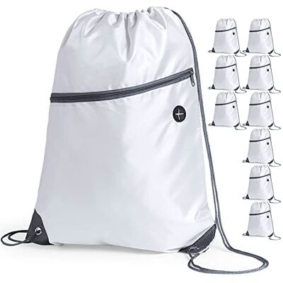 eBuyGB Unisex's Travel Sack Cinch Drawstring Zipper Bag, 10 eBuyGB Unisex's Travel Sack Cinch Drawstring Zipper Bag, 10