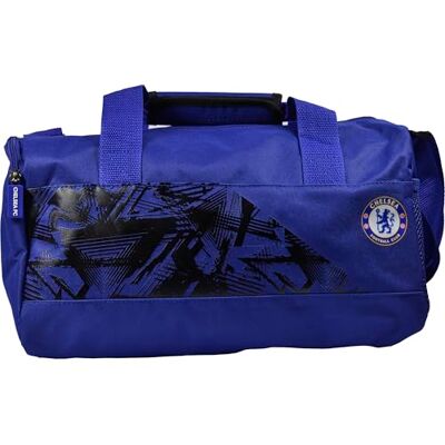 Hy-Pro Chelsea FC Official Blue Sports Duffle Bag, Small Size with Club Logo, Geometric Pattern Design, Adjustable Shoulder Strap Hy-Pro Chelsea FC Official Blue Sports Duffle Bag, Small Size with Club Logo, Geometric Pattern Design, Adjustable Shoulder Strap
