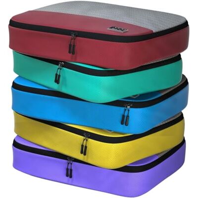Dot&Dot Travel Packing Cubes (Large 5pc Red/Yellow/Green/Blue/Purple) Dot&Dot Travel Packing Cubes (Large 5pc Red/Yellow/Green/Blue/Purple)