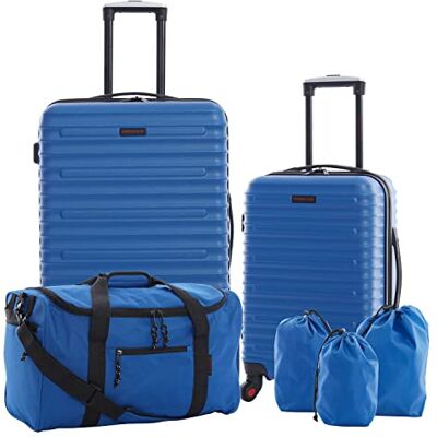 Travelers Club Orion 6-Piece Luggage and Travel Accessories Set, Blue Travelers Club Orion 6-Piece Luggage and Travel Accessories Set, Blue
