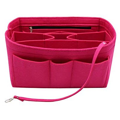 LEXSION Felt Insert Fabric Purse Organiser Bag, Bag Insert In Bag with Zipper Inner Pocket Fits Neverfull Speedy 8010 Rosy L LEXSION Felt Insert Fabric Purse Organiser Bag, Bag Insert In Bag with Zipper Inner Pocket Fits Neverfull Speedy 8010 Rosy L