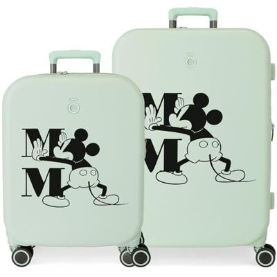 Disney Mickey Happiness Green Suitcase Set 55/70 cm Rigid ABS Integrated TSA Closure 116L 7.54 kg 4 Double Wheels Hand Luggage Disney Mickey Happiness Green Suitcase Set 55/70 cm Rigid ABS Integrated TSA Closure 116L 7.54 kg 4 Double Wheels Hand Luggage
