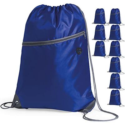 eBuyGB Unisex's Travel Sack Cinch Drawstring Zipper Bag, 10 eBuyGB Unisex's Travel Sack Cinch Drawstring Zipper Bag, 10