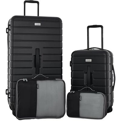 Travelers Club Wrangler Tall Trunk Luggage, Black, Tall Trunk Luggage 4 Piece Set Travelers Club Wrangler Tall Trunk Luggage, Black, Tall Trunk Luggage 4 Piece Set