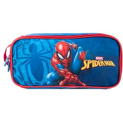 Hy-Pro Officially Licensed Spiderman Boot Bag with Zipper Pull & Front Graphic for Sports Kit Storage Blue & Red Shoe Bag with Web-Slinging Design Hy-Pro Officially Licensed Spiderman Boot Bag with Zipper Pull & Front Graphic for Sports Kit Storage Blue & Red Shoe Bag with Web-Slinging Design