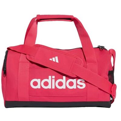 adidas Unisex Essentials Linear Duffel Bag Duffel_Bag, Power Pink/White, One Size adidas Unisex Essentials Linear Duffel Bag Duffel_Bag, Power Pink/White, One Size