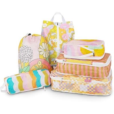 Xmzsdz 6 Pcs Compression Packing Cubes, Packing Cubes for Travel, Waterproof Luggage Organizer Bags Set, Cute Packaging Cubes for Women Kids Backpack Carry-Ons Xmzsdz 6 Pcs Compression Packing Cubes, Packing Cubes for Travel, Waterproof Luggage Organizer Bags Set, Cute Packaging Cubes for Women Kids Backpack Carry-Ons