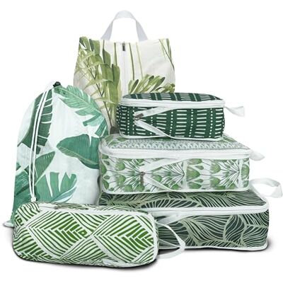 Xmzsdz 6 Pcs Compression Packing Cubes, Packing Cubes for Travel, Waterproof Luggage Organizer Bags Set, Cute Packaging Cubes for Women Kids Backpack Carry-Ons Xmzsdz 6 Pcs Compression Packing Cubes, Packing Cubes for Travel, Waterproof Luggage Organizer Bags Set, Cute Packaging Cubes for Women Kids Backpack Carry-Ons