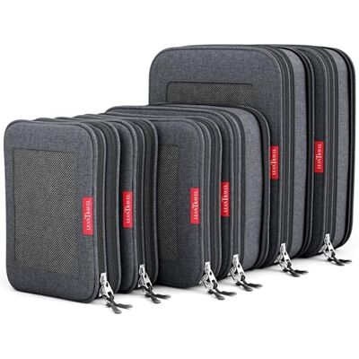 LeanTravel Compression Packing Cubes Luggage Organizers (6) Set (6 Set Black) LeanTravel Compression Packing Cubes Luggage Organizers (6) Set (6 Set Black)