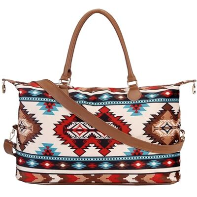 xinblueCo Aztec Cow Print Weekender Bag Western Overnight Duffle for Hospital, Maternity xinblueCo Aztec Cow Print Weekender Bag Western Overnight Duffle for Hospital, Maternity