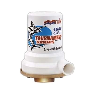 Rule 209B Marine 1600 Tournament Series Livewell Pump (1" NPT, Female-Single Port Bronze Base),White Rule 209B Marine 1600 Tournament Series Livewell Pump (1" NPT, Female-Single Port Bronze Base),White