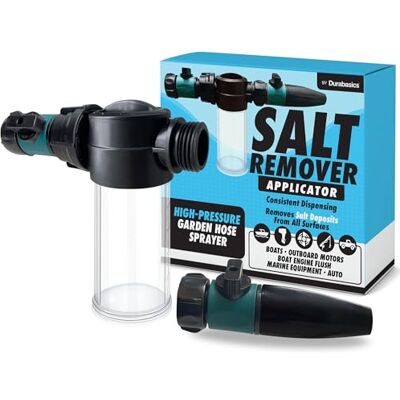 Durabasics Salt Remover Flush Kit with High-Pressure Hose- Salt Gone Applicator for Boat Marine Engine Flush Perfect for Flushing Inboard/Outboard Motors and Removes Salt Deposits Away Durabasics Salt Remover Flush Kit with High-Pressure Hose- Salt Gone Applicator for Boat Marine Engine Flush Perfect for Flushing Inboard/Outboard Motors and Removes Salt Deposits Away