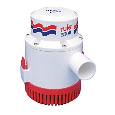 Rule 16A 3700 GPH Heavy Duty Bilge Pump, Non-Automatic, 24 Volt, White/Red Rule 16A 3700 GPH Heavy Duty Bilge Pump, Non-Automatic, 24 Volt, White/Red