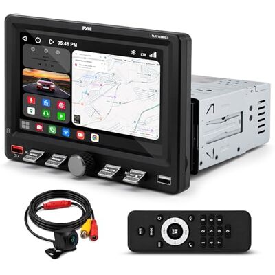 Pyle Single DIN Apple CarPlay Car Stereo 7 Inch Touchscreen with Wireless Android Auto, Bluetooth, USB C Fast Charge, AM FM Radio, Backup Camera Pyle Single DIN Apple CarPlay Car Stereo 7 Inch Touchscreen with Wireless Android Auto, Bluetooth, USB C Fast Charge, AM FM Radio, Backup Camera