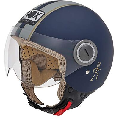 STORMER Nox N210 Jet Helmet Blue with Grey Band STORMER Nox N210 Jet Helmet Blue with Grey Band