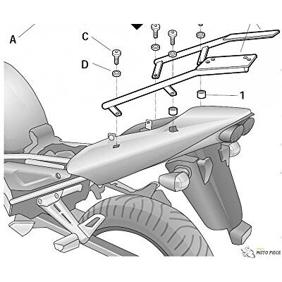 SHAD Y0FZ11ST Top Case Fitting Kit for Yamaha Fazer 1000 2001, Black SHAD Y0FZ11ST Top Case Fitting Kit for Yamaha Fazer 1000 2001, Black