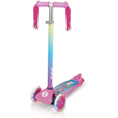 ZINC Explorer Kids Scooter for Ages 3+ – Three Wheeled Boys & Girls Scooter with LED Light Up Wheels, Adjustable Handlebar, Lean ‘n’ Steer Controls, Rear Brake, Soft Rubber Grips ZINC Explorer Kids Scooter for Ages 3+ – Three Wheeled Boys & Girls Scooter with LED Light Up Wheels, Adjustable Handlebar, Lean ‘n’ Steer Controls, Rear Brake, Soft Rubber Grips