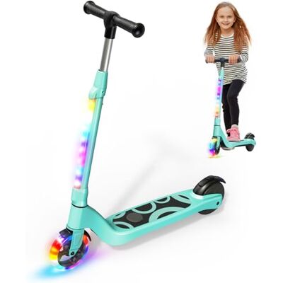 Shenzhen Uni-chic Technology Co., Ltd SISIGAD Kid Electric Scooter 6-8-10-12 Years 5.3 Inch with Colourful LED Light & 3 Adjustable Heights, Children's Electric Scooter Max Load 70 kg, Max Speed 10 km/h, Green-5 Shenzhen Uni-chic Technology Co., Ltd SISIGAD Kid Electric Scooter 6-8-10-12 Years 5.3 Inch with Colourful LED Light & 3 Adjustable Heights, Children's Electric Scooter Max Load 70 kg, Max Speed 10 km/h, Green-5