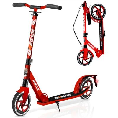Hurtle Kick Scooter 2 Wheel Scooter for Kids Ages 8+ Teens and Adults – Folding Scooter with Adjustable T Bar Handlebar 8 Inch Big Wheels Alloy Non Slip Deck Carry Strap Hurtle Kick Scooter 2 Wheel Scooter for Kids Ages 8+ Teens and Adults – Folding Scooter with Adjustable T Bar Handlebar 8 Inch Big Wheels Alloy Non Slip Deck Carry Strap