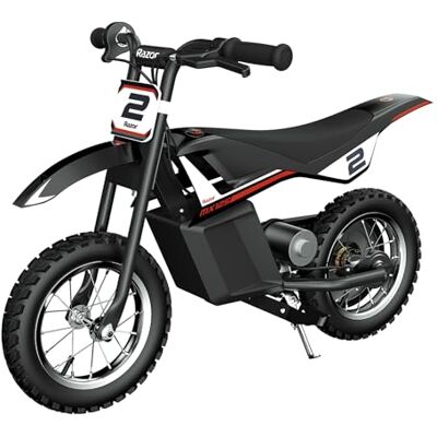 Razor Kids Electric Motorbike MX125 Dirt Rocket Bike for Children 7+ with 8 mph Max Speed & 40 Minute Ride Time, Up to 5 Mile Range, 100W Ride On with 12V 5Ah Battery and 12" Pneumatic Tyres Razor Kids Electric Motorbike MX125 Dirt Rocket Bike for Children 7+ with 8 mph Max Speed & 40 Minute Ride Time, Up to 5 Mile Range, 100W Ride On with 12V 5Ah Battery and 12" Pneumatic Tyres