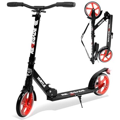 Hurtle Kick Scooter 2 Wheel Scooter for Kids Ages 8+ Teens and Adults – Folding Scooter with Adjustable T Bar Handlebar 8 Inch Big Wheels Alloy Non Slip Deck Carry Strap Hurtle Kick Scooter 2 Wheel Scooter for Kids Ages 8+ Teens and Adults – Folding Scooter with Adjustable T Bar Handlebar 8 Inch Big Wheels Alloy Non Slip Deck Carry Strap