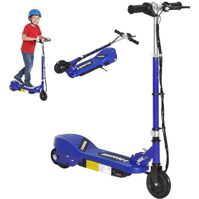 HOMCOM Kids Electric Scooter 5.5 in for Ages 7-14 Adjustable Height Blue HOMCOM Kids Electric Scooter 5.5 in for Ages 7-14 Adjustable Height Blue