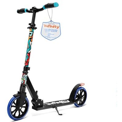 SereneLife Folding Kick Scooter for Kids Ages 8-12, Teens & Adults Adjustable height, big wheels, holds up to 100kg, lightweight, foldable, non-slip deck, light-up wheels, boys & girls SereneLife Folding Kick Scooter for Kids Ages 8-12, Teens & Adults Adjustable height, big wheels, holds up to 100kg, lightweight, foldable, non-slip deck, light-up wheels, boys & girls