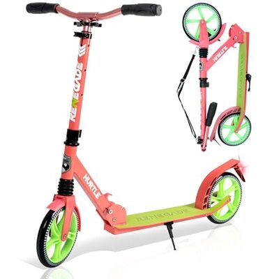 Hurtle Kick Scooter 2 Wheel Scooter for Kids Ages 8+ Teens and Adults – Folding Scooter with Adjustable T Bar Handlebar 8 Inch Big Wheels Alloy Non Slip Deck Carry Strap Hurtle Kick Scooter 2 Wheel Scooter for Kids Ages 8+ Teens and Adults – Folding Scooter with Adjustable T Bar Handlebar 8 Inch Big Wheels Alloy Non Slip Deck Carry Strap