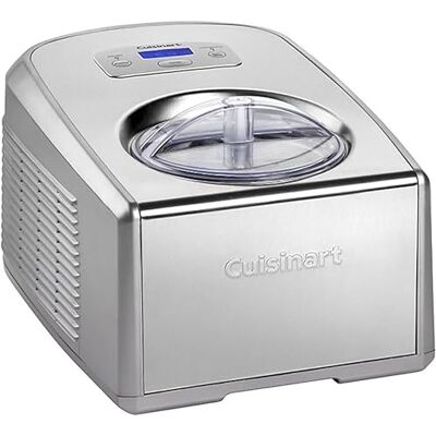 Cuisinart Ice Cream and Gelato Maker Makes Ice Cream, Gelato, Sorbet, Frozen Yoghurt in 40 Minutes No Need to Pre-Freeze Bowl Stainless Steel ICE100BCU, Silver Cuisinart Ice Cream and Gelato Maker Makes Ice Cream, Gelato, Sorbet, Frozen Yoghurt in 40 Minutes No Need to Pre-Freeze Bowl Stainless Steel ICE100BCU, Silver