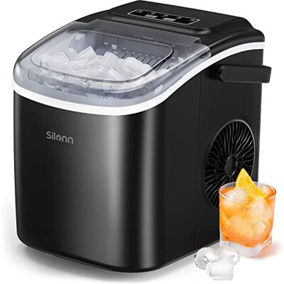 Silonn Countertop Ice Maker Machine, 9 Cubes Ready in 6 Mins, 12 KG in 24Hrs, Self-Cleaning Ice Machine with Ice Scoop and Basket, 2 Sizes of Bullet Ice for Home Kitchen Office Bar Party Silonn Countertop Ice Maker Machine, 9 Cubes Ready in 6 Mins, 12 KG in 24Hrs, Self-Cleaning Ice Machine with Ice Scoop and Basket, 2 Sizes of Bullet Ice for Home Kitchen Office Bar Party