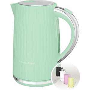 Russell Hobbs Electric Kettle (Hot Water, Tea or Coffee, 1.7L, Push to open lid, Perfect pour spout, Removable washable filter, Illuminated switch, Chrome accents, Pistachio, 3000W) Eden 27364 Russell Hobbs Electric Kettle (Hot Water, Tea or Coffee, 1.7L, Push to open lid, Perfect pour spout, Removable washable filter, Illuminated switch, Chrome accents, Pistachio, 3000W) Eden 27364