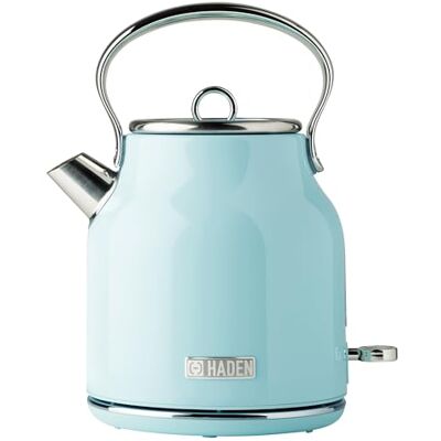 HADEN Heritage Blue Electric Kettle Energy Efficient Rapid Boil and Boil Dry Protection Stainless Steel Housing Retro Kettle 3000W 1.7 Litre HADEN Heritage Blue Electric Kettle Energy Efficient Rapid Boil and Boil Dry Protection Stainless Steel Housing Retro Kettle 3000W 1.7 Litre