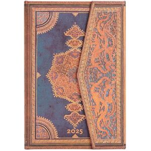 Paperblanks Safavid Indigo Mini Horizontal 12 Month Calendar 2025 with Flap Envelope Paperblanks Safavid Indigo Mini Horizontal 12 Month Calendar 2025 with Flap Envelope