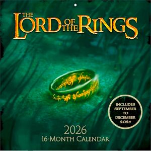 Pyramid International LORD OF THE RINGS (LOTR) 2026 Square Wall Calendar – Official 16-Month Middle-earth Calendar with Epic Movie Imagery – Gift for Fantasy Fans & Tolkien Collectors Pyramid International LORD OF THE RINGS (LOTR) 2026 Square Wall Calendar – Official 16-Month Middle-earth Calendar with Epic Movie Imagery – Gift for Fantasy Fans & Tolkien Collectors