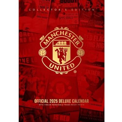 Danilo Promotions LTD 2025 Calendar Manchester United FC Month to View A3 Football Deluxe Deluxe Calendar Official Product Danilo Promotions LTD 2025 Calendar Manchester United FC Month to View A3 Football Deluxe Deluxe Calendar Official Product