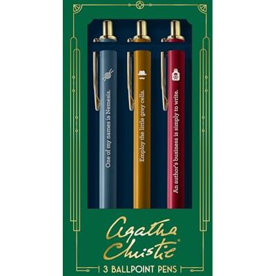 Chronicle Books Agatha Christie Pen Set: 3 Ballpoint Pens Chronicle Books Agatha Christie Pen Set: 3 Ballpoint Pens