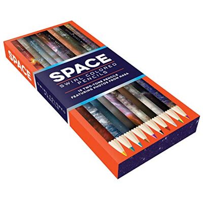 Chronicle Books Space Swirl Colored Pencils: 10 Two-Tone Pencils Featuring Photos from NASA Chronicle Books Space Swirl Colored Pencils: 10 Two-Tone Pencils Featuring Photos from NASA