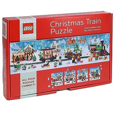 Chronicle Books Lego Christmas Train Puzzle: Four Connecting 100-Piece Puzzles, Red Chronicle Books Lego Christmas Train Puzzle: Four Connecting 100-Piece Puzzles, Red