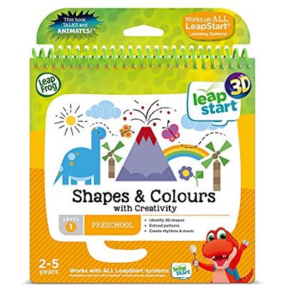 LeapFrog Shapes & Colours Activity Book 3D , English Thirty-plus 3D activities teach shapes, colours and creativity; works with all LeapStart systems. Ages 2-5 LeapFrog Shapes & Colours Activity Book 3D , English Thirty-plus 3D activities teach shapes, colours and creativity; works with all LeapStart systems. Ages 2-5