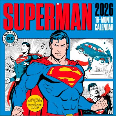 Pyramid International SUPERMAN (Comics) 2026 Square Wall Calendar – Official 16-Month DC Comics Calendar Featuring Classic Covers – Superhero Gift for Comic Collectors & Fans Pyramid International SUPERMAN (Comics) 2026 Square Wall Calendar – Official 16-Month DC Comics Calendar Featuring Classic Covers – Superhero Gift for Comic Collectors & Fans