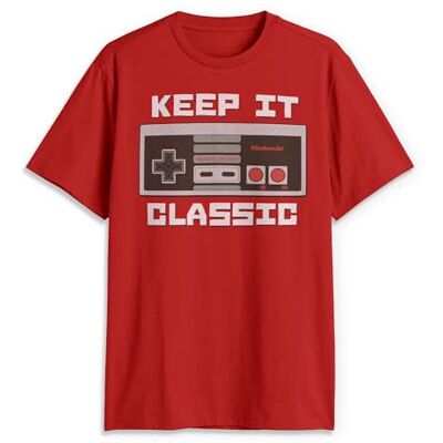 Nintendo Men's Keep It Classic T-Shirt, Red, Medium Nintendo Men's Keep It Classic T-Shirt, Red, Medium