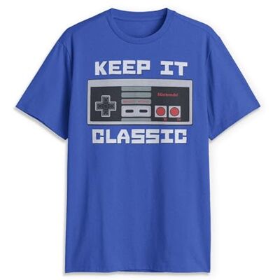 Nintendo Men's Keep It Classic T-Shirt, Royal, 3XL Nintendo Men's Keep It Classic T-Shirt, Royal, 3XL