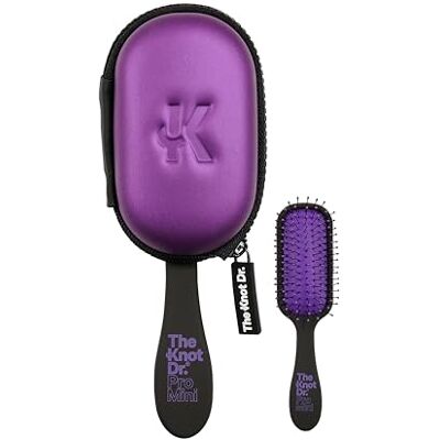 THE KNOT DR. Detangle Hair Brush Mini Hair Brush for Travel & Travel Essentials FLEXALITE™ Bristles Help Reduce Breakage & Eliminate Knots Pro Mini with Headcase, Purple Periwinkle THE KNOT DR. Detangle Hair Brush Mini Hair Brush for Travel & Travel Essentials FLEXALITE™ Bristles Help Reduce Breakage & Eliminate Knots Pro Mini with Headcase, Purple Periwinkle